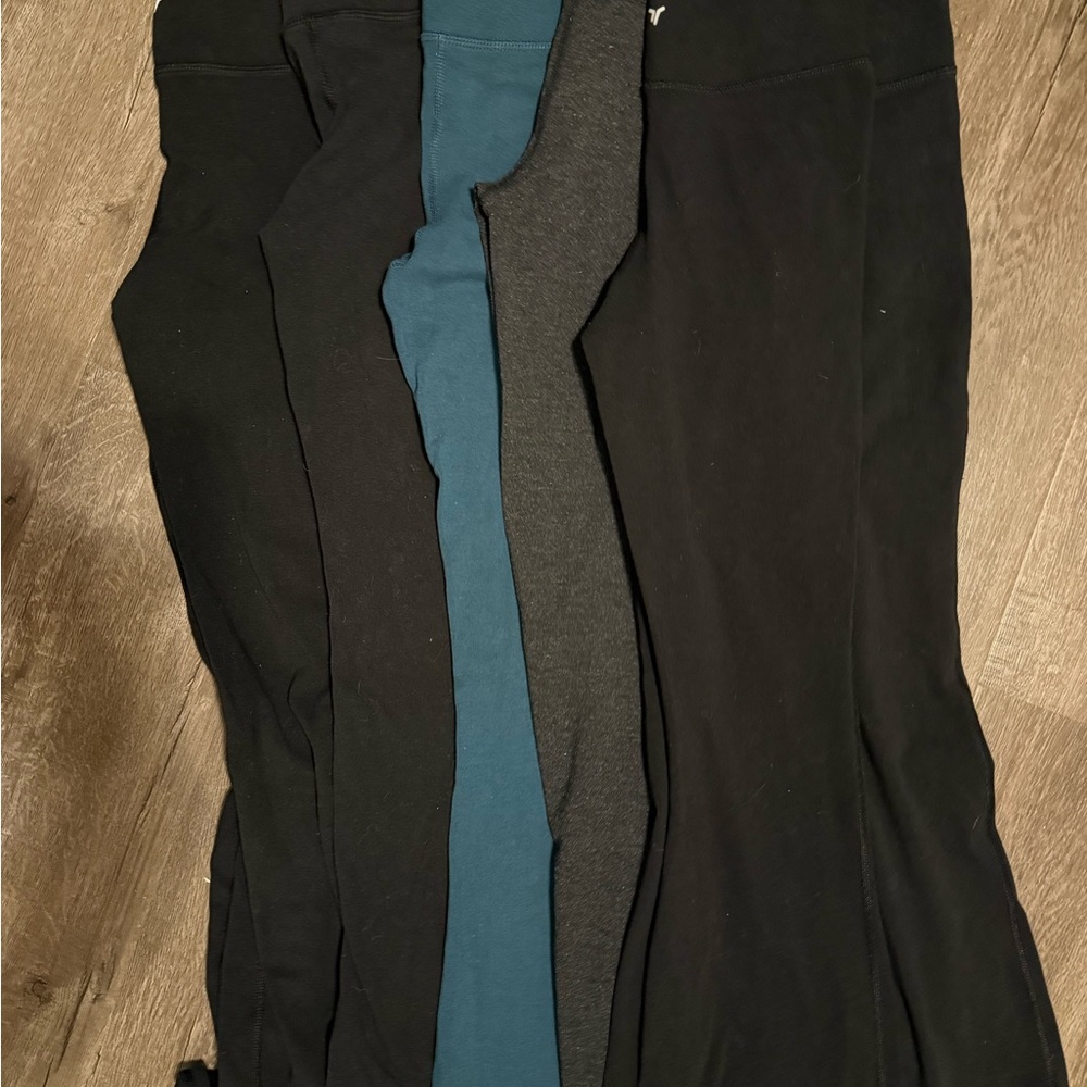 Kids Black and Teal Active Leggings - Unbranded